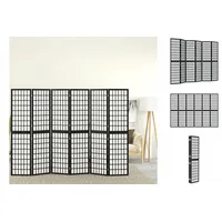 VidaXL 6-tlg. Paravent Japanischer Stil Faltbar 240x170 cm Schwarz