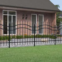 VidaXL Gartenzaun mit Speerspitzen 239 x 140 cm schwarz
