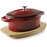 Lacor Magma Red/Grey Ovale Kasserolle mit Deckel Rot antik