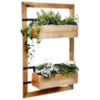 Dekoleidenschaft Wandpflanzer "Industrial" aus Holz mit 2 Blumenkästen, für