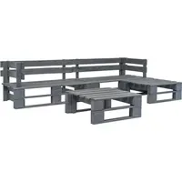 VidaXL Garten-Sofagarnitur 4-tlg. Grau