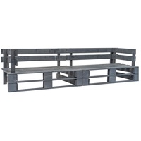 VidaXL Garten-Palettensofa 2-Sitzer Grau Holz