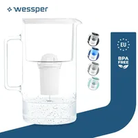 Wessper Wasserfilterkanne Aus Glas 3 L Weiß Kompatibel Mit