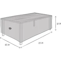 Perel Schutzhülle für Gartentisch, Taupe, rechteckig, 225 cm x