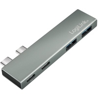 Logilink USB 3.2 Gen2x2 4-Port, PD, silber