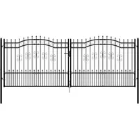 VidaXL Gartentor 406 x 150 cm Schwarz/Stahl