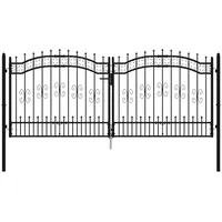 VidaXL Zauntor mit Speerspitzen Schwarz 305x173 cm Stahl