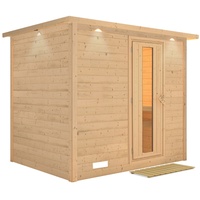 Karibu Sauna Sonara - Massivholzsauna mit Fronteinstieg 40 mm-Ohne