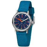 JACQUES FAREL Kinder-Armbanduhr Lernuhr Jungen Analog Quarz mit Textilband