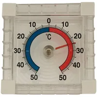 Iloda® Fensterthermometer selbstklebend, transparent und analog ca. 7,5x7,5cm aus