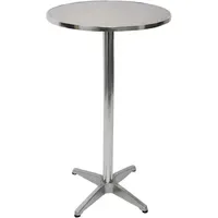 MCW Alu-Stehtisch rund 60 cm höhenverstellbar klappbar Silber
