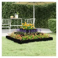 VidaXL Pflanzkübel Schwarz 80x80x27 cm Massivholz Kiefer