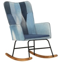 VidaXL Schaukelsessel Blau Denim Patchwork Canvas