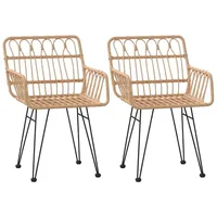 VidaXL Gartenstühle 2 Stk. mit Armlehnen 56x64x80 cm PE-Rattan