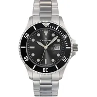 Dugena 4461002-1 Diver XL, Quarz, schwarzes Zifferblatt, Edelstahl