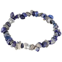 KUZZOI Bead-Armband Herren Lapis Lazuli 925 Silber silberfarben Größe