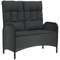 VidaXL Gartenbank mit Liegefunktion & Kissen 107cm Poly Rattan