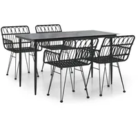 VidaXL Garten-Essgruppe 5-tlg. Schwarz