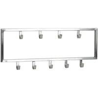 FineBuy Wandgarderobe FineBuy Garderobe Metall Stahl Silber Flur Hakenleiste