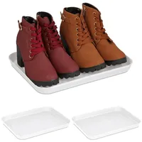 Relaxdays Schuhabtropfschale, 3er Set, Unterlage für nasse Schuhe, HBT: