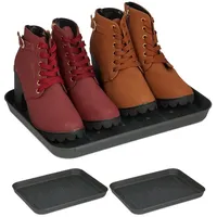 Relaxdays Schuhabtropfschale, 3er Set, Unterlage für nasse Schuhe, HBT: