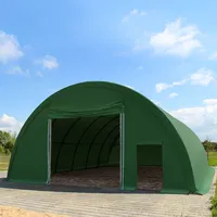 TOOLPORT Highlander 9,15x12m Rundbogenhalle, PRIMEtex-Plane, dunkelgrün, mit Statik -