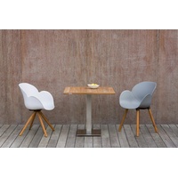 Niehoff Bistro Edelstahl - 140 x 95 cm Teak