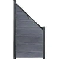 GROJA Steckzaun Schräg Solid-Grande 90 x 180/90 cm Steingrau