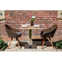 Niehoff Bistro Edelstahl - 68 x 68 cm Teak