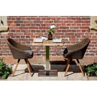 Niehoff Bistro Tisch Edelstahl Teak 68x68 - 140x95 cm