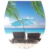 K&H Sanitary Duschwell Duroplast WC-Sitz Carving Printing - Beach