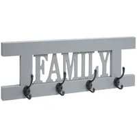 MCW Garderobenpaneel Familie-MCW-C60, Shabby-Look, Kleiderhaken individuell anbringbar blau|grau