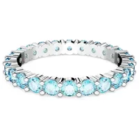 Swarovski Matrix Ring, Rundschliff, blau Rhodiniert | 58