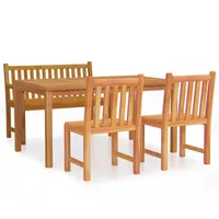 VidaXL 4-tlg. Garten-Essgruppe Massivholz Teak