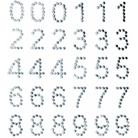 Glorex  Bastelmaterial Zahlen 0 - 9 13 mm Silber