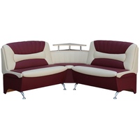 RODNIK Eckbank Arabika Sitzbank in Bordeaux-beige 173x173 cm Kunstleder