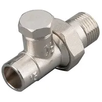 Sanicomfort Heizkörperverschraubung 15 mm x 1/2, Durchgang, vernickelt