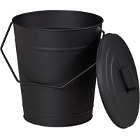 Relaxdays Ascheeimer mit Deckel 12 l schwarz