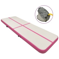 VidaXL Aufblasbare Gymnastikmatte mit Pumpe 400x100x20 cm PVC Rosa
