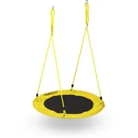 Relaxdays Nestschaukel, runde Hängeschaukel Ø 90cm, Kinder & Erwachsene,
