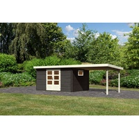 Karibu Gartenhaus Trittau 5 inkl. 300 cm Anbaudach 38mm