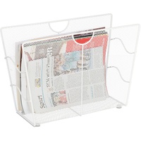 Relaxdays Zeitungsständer Metall, Zeitschriftenständer freistehend, Mesh, Wohnzimmer und WC,