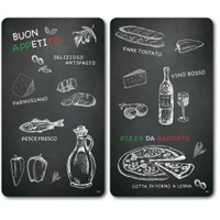 Kesper Multi-Glasschneideplatte 2er Pack, Motiv: Ristorante,