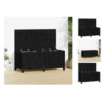VidaXL Gartentruhe Schwarz 147x68x64 cm Massivholz Kiefer