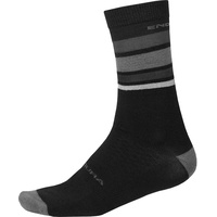 Endura BaaBaa Merino Stripe Socken Mattschwarz, S