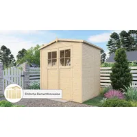 Konifera Gartenhaus KONIFERA "Alto 2 Fineline Satteldach", beige (naturbelassen),