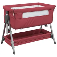 VidaXL Babybett mit Matratze Rot Leinenstoff