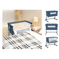 VidaXL Babybett mit Matratze Grün Leinenstoff