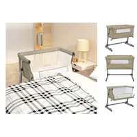 VidaXL Babybett mit Matratze Taupe Leinenstoff