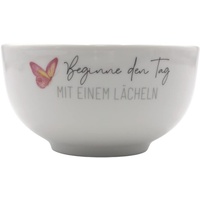 Dekohelden24 Müslischale, Frühstücksschale, Schüssel aus Porzellan, Motiv: Beginne den